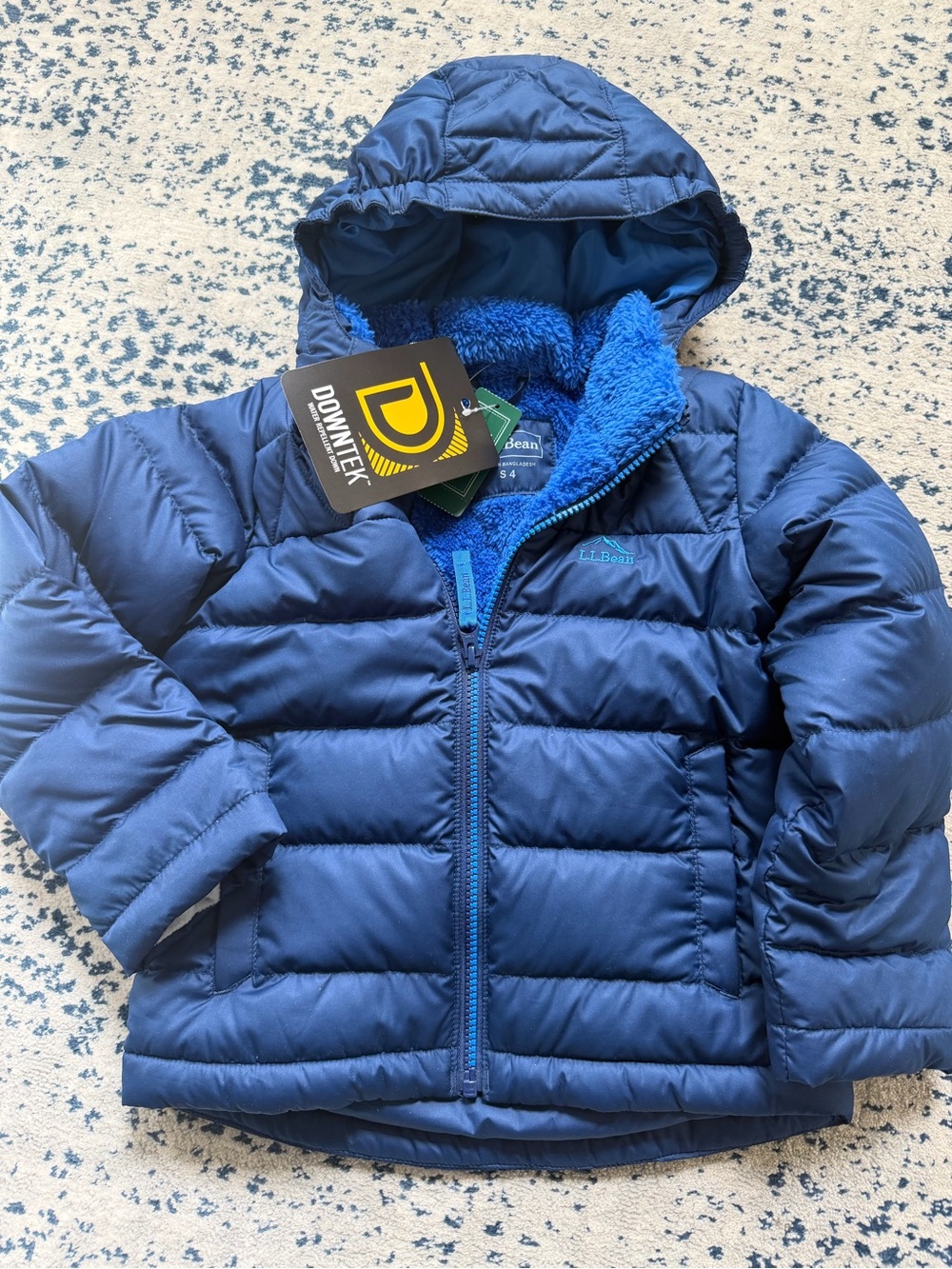 L.L. Bean Kids Blue Hooded Puffer Jacket